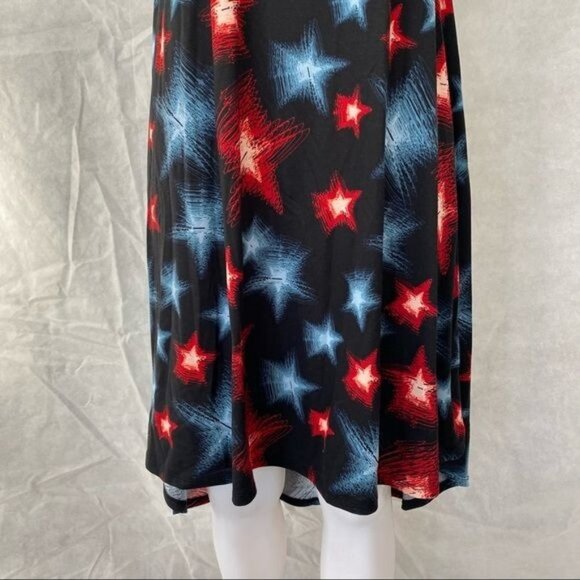 LulaRoe Star Dress Black Blue Red High Low T-shirt Dress - Picture 4 of 10